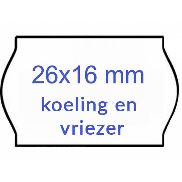 Prijs etiketten 26x16mm golfrand 6/rol Koeling-Vriezer - Afbeelding 2