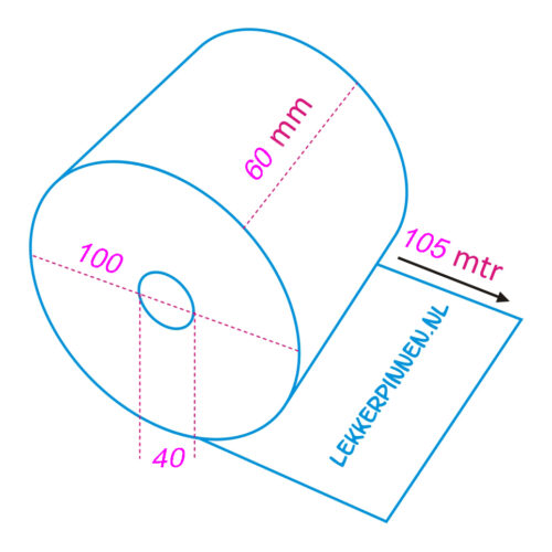 60x100x40 Thermische DIGI Weegschaal Rollen p/24 rol - Afbeelding 3