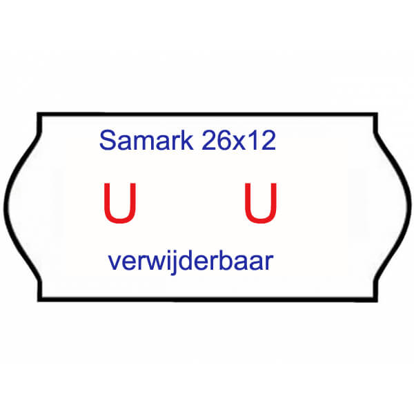 Prijsetiketten Samark 26x12 Golfrand p/36 - Afbeelding 2